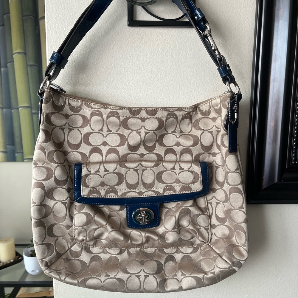 Coach Beige and Navy Women's Bag